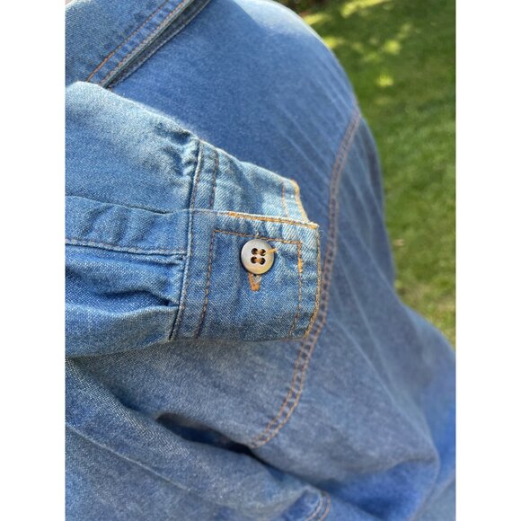 Vintage Together Denim Shirt With Teddy Bear Embroidery & Pocket Teachercore - Picture 6 of 9